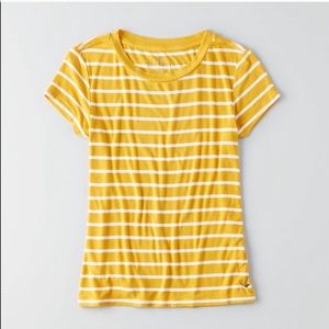AEO Soft & Sexy Yellow Striped Tee